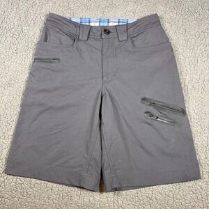 Lululemon Athletica Mens Grey Pinstripe Cargo Shorts Size 30 Zip Pockets Active